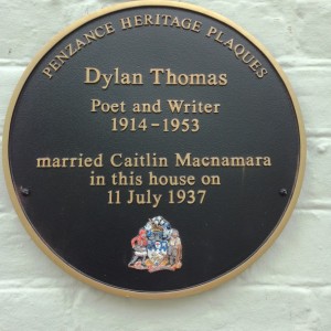 July 2015 - Unveiling of the plaque which marks where Dylan Thomas was married.